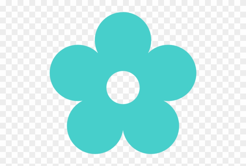 Retro Flower 1 Color Colour Medium Turquoise Peace - Bong Hoa 5 Canh #485944