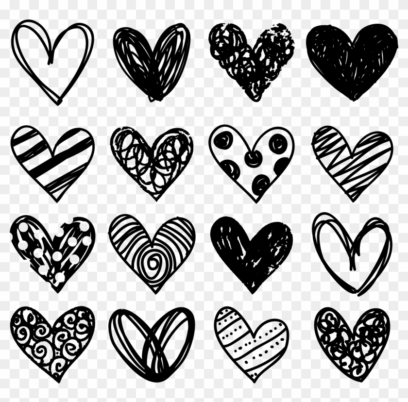 Best Black And White Heart Clipart - Diary Planner 2018: Simple Diary Planner 2018, Planner #486297