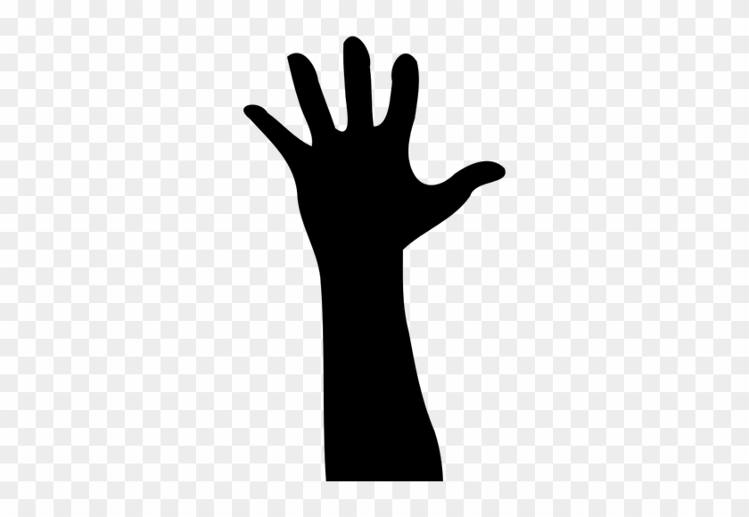 Vector Drawing Of Stretched Out Arm - Silhouette Of A Hand #486837