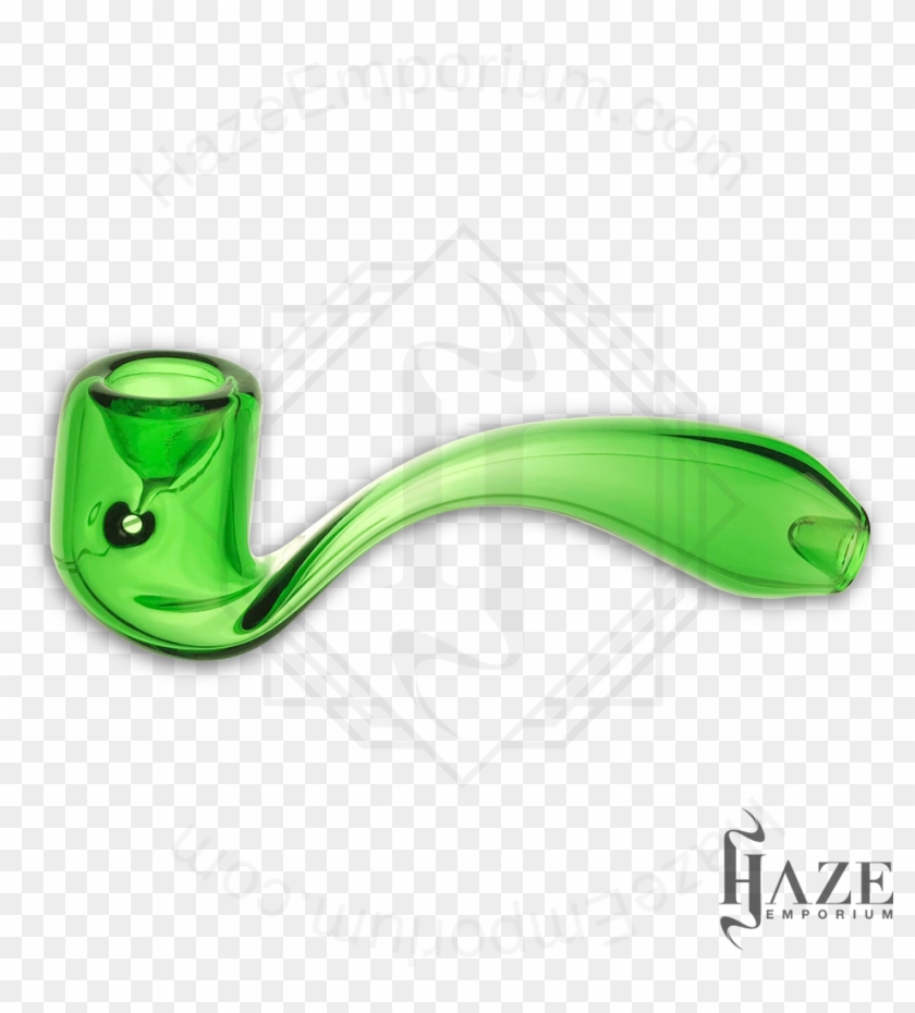 Green Sherlock Glass Hand Pipe - Glass #486924