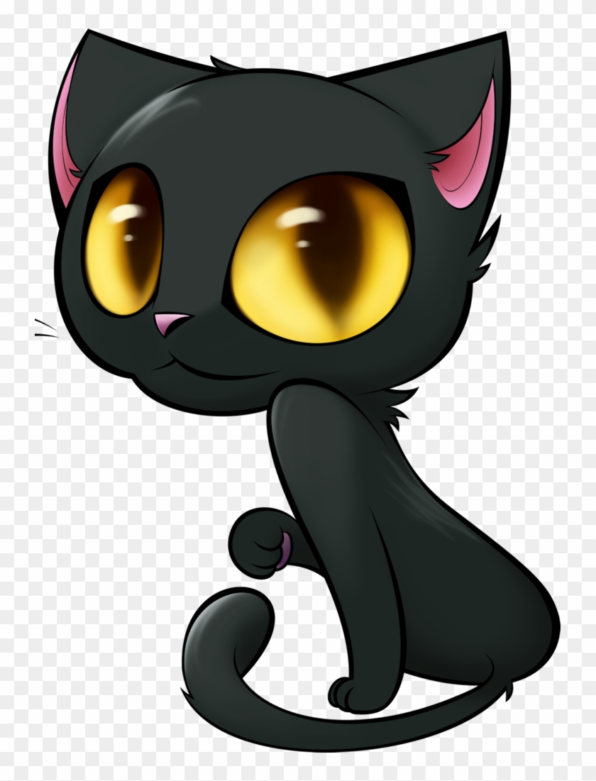 Black Cat Cartoon Kitten Clip Art - Black Cat Cartoon Kitten Clip Art #486956