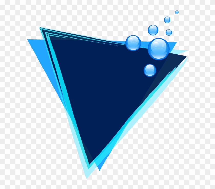 Blue Dream Bubble Border Triangle - Blue #487057