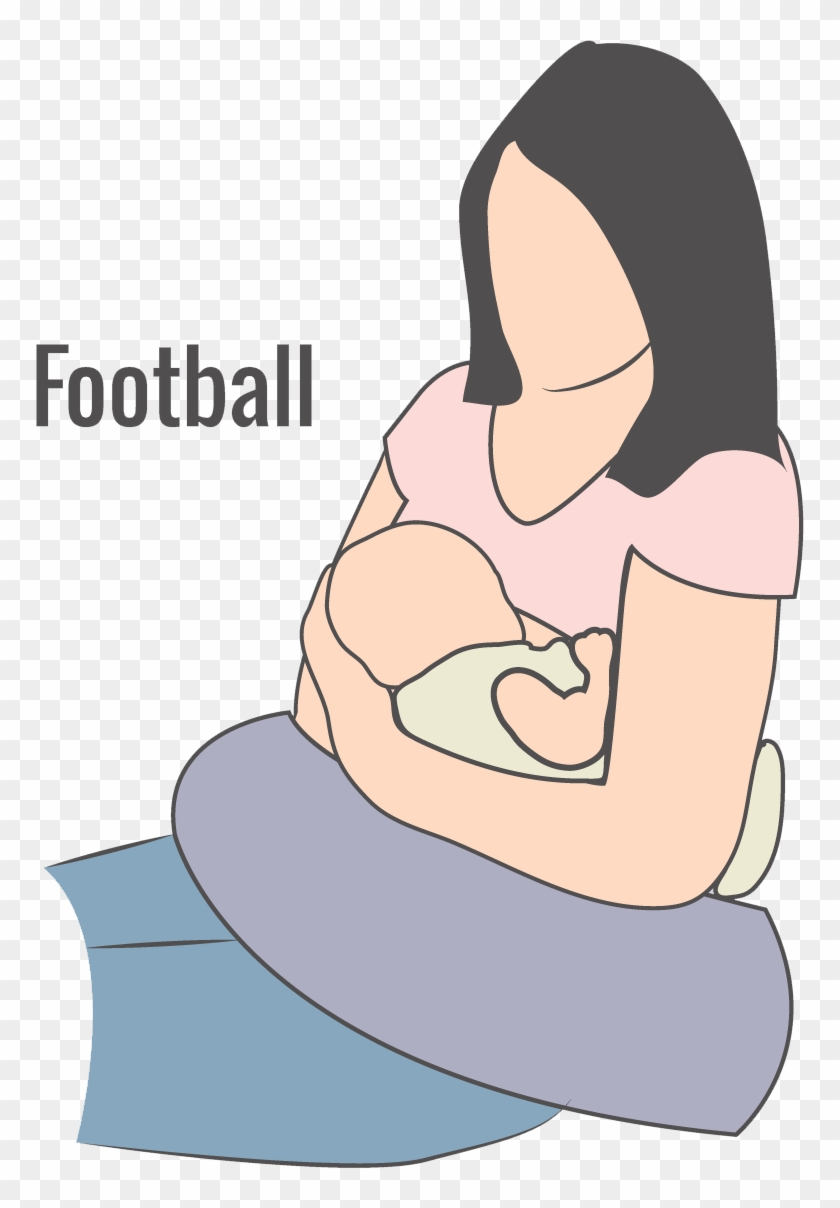 Illustration Of Football Breastfeeding Hold - Football Position In Breastfeeding #487101