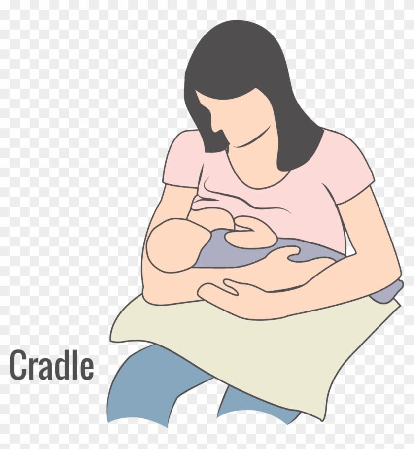 Illustration Of Cradle Breastfeeding Hold - Breastfeeding Positions Cradle Hold #487102