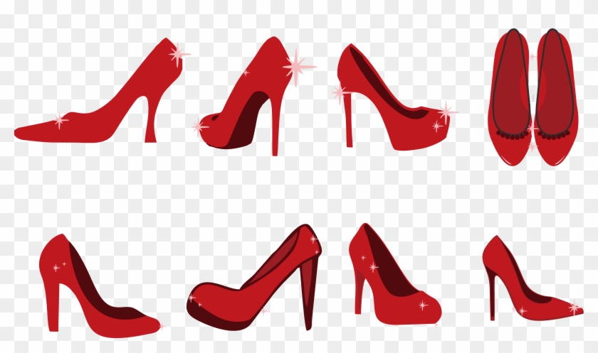 Slipper High Heeled Footwear Red Shoe Clip Art - Ruby #487144