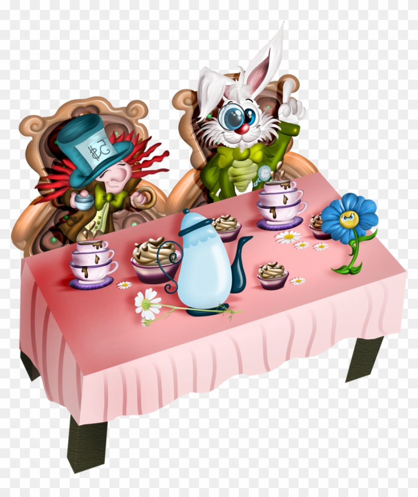 Alice In Wonderland Cartoon Characters All Images Are - Tea Party - Free  Transparent PNG Clipart Images Download