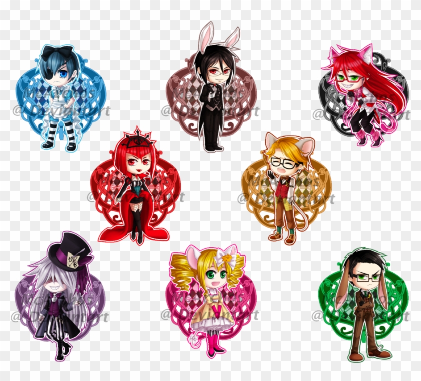 Chibis In Wonderland By Rixari - Black Butler Alice In Wonderland Characters #487379