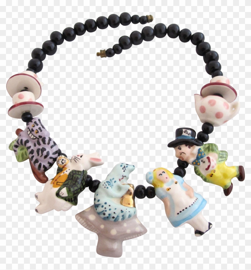 Vintage Flying Colors Ceramic Alice In Wonderland Necklace - Necklace #487558