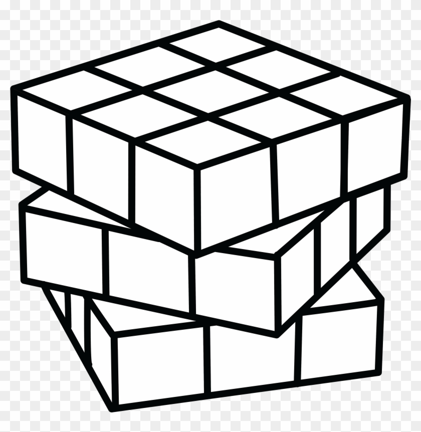Toy Clipart Rubix Cube - Rubik's Cube Coloring Page #487650