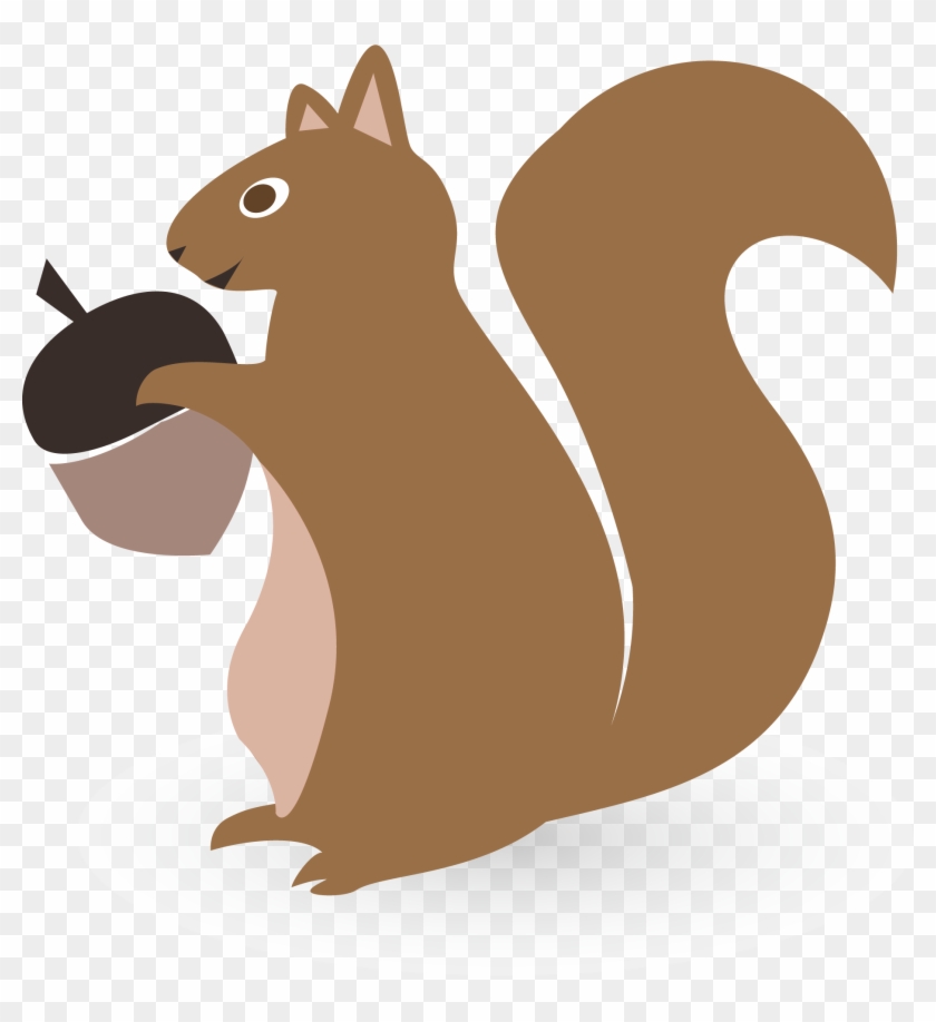 Squirrel Silhouette Acorn Clip Art - Squirrel Vector Silhouette #487736