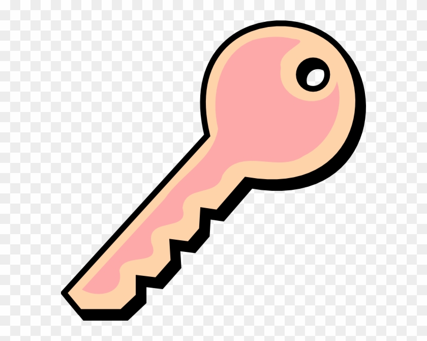 Pink Yellow Key Clip Art At Clker - Pink Key Clipart #487804