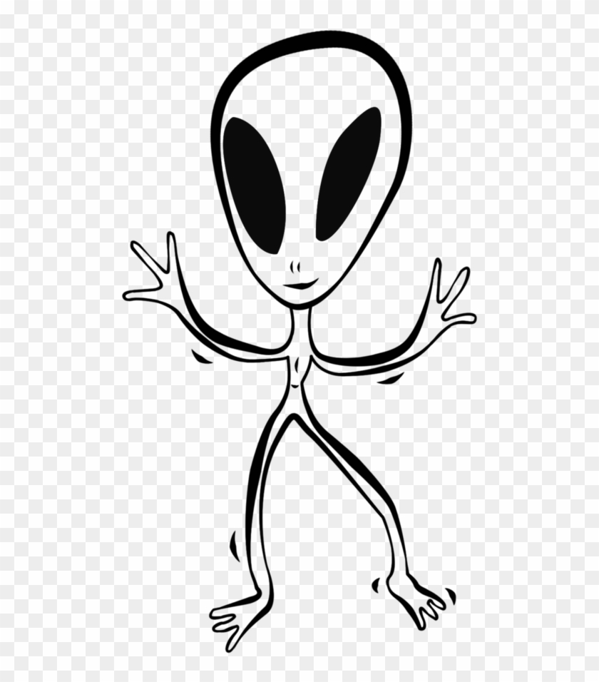 Alien Line Art By Crochetamommy - Cartoon - Free Transparent PNG