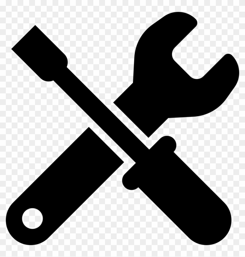Wrench And Screwdriver Crossed Vector - Screwdriver And Wrench Vector #488280