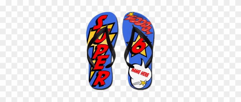 Happy 6th Birthday Celebrate Your Child's Sixth B-day - Cafepress Super Hero 4th Birthday Custom Flip Flops #488332