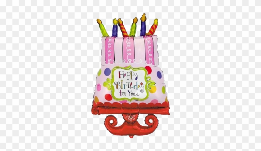 Happy Birthday Cake With Candles Foil Balloon - Amscan Happy Birthday Sweet Stuff Table Cover #488340