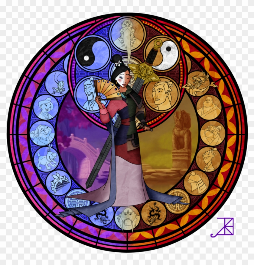 Free Beauty And The Beast Stained Glass Window Rose - Kingdom Hearts Stained Glass Mulan #488528