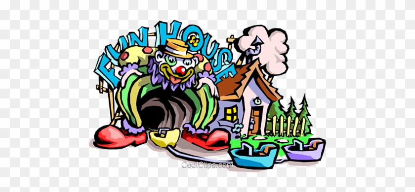 Funhouse Royalty Free Vector Clip Art Illustration - Amusement Park Clip Art #488755