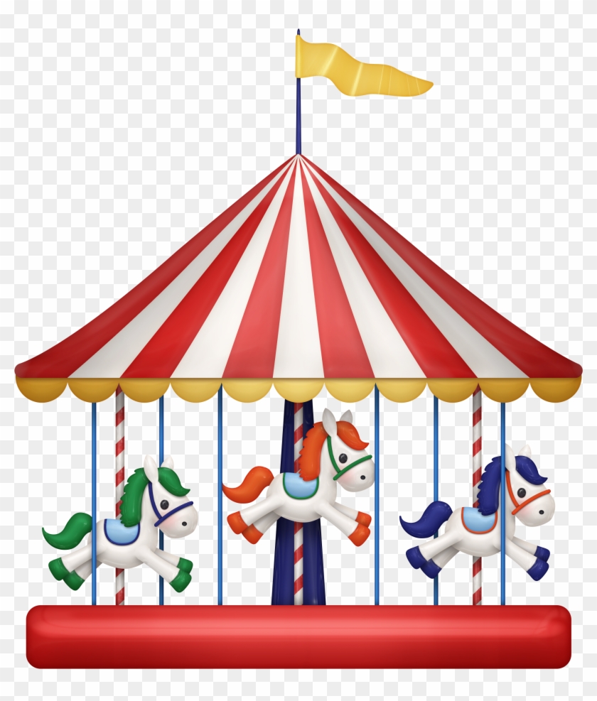 Amusement Park - Merry Go Round Clip Art #488777