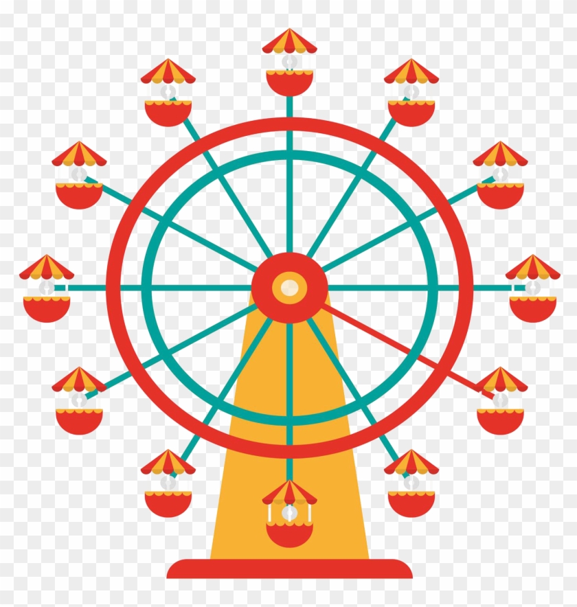 Family Rides - Carnival Ferris Wheel Clipart #488836
