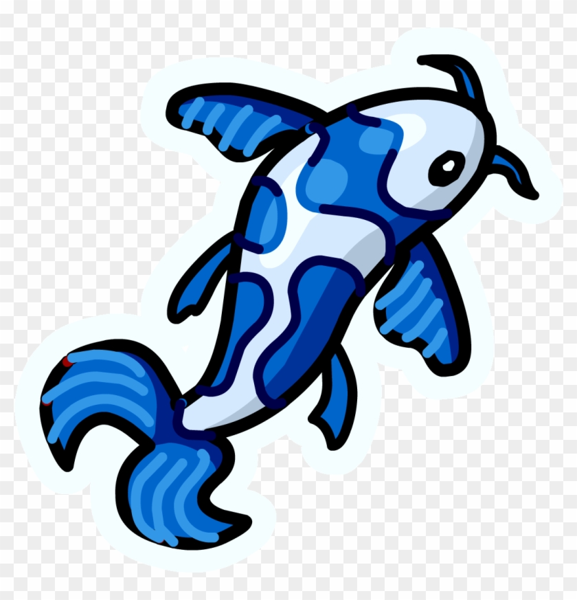 Blue Fish Pin - Blue Koi Fish Png #489034