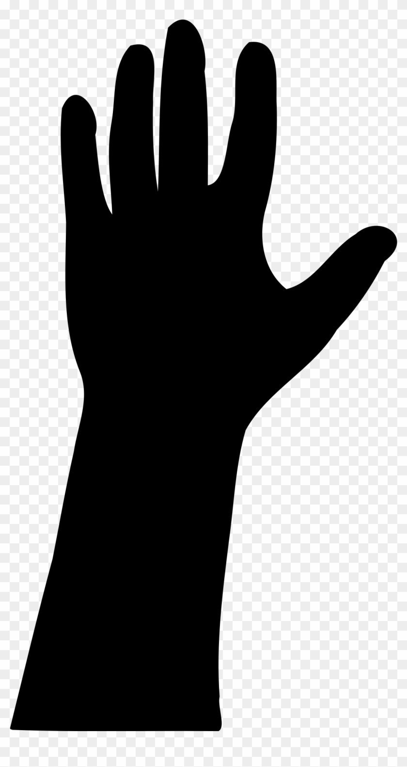 Hand Clip Art - Raising Hand Silhouette Png #489037
