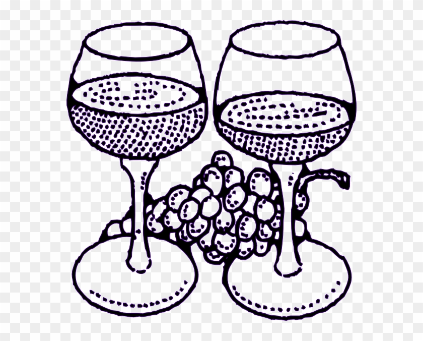 Large Wine Glasses With Grapes Purple Clip Art At Clker - Wine Glass Clip Art #489196