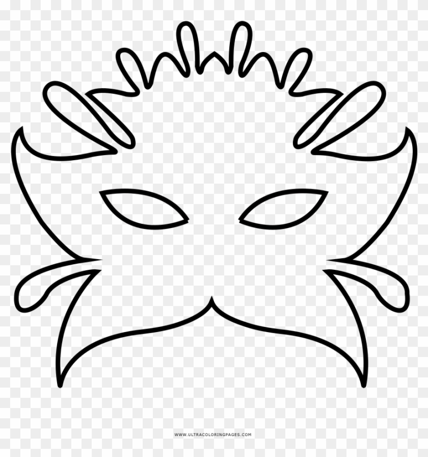 Carnaval Mask Coloring Page - Line Art #489197