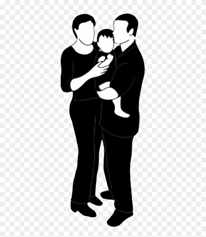 Parents Standing With Child - Silhouette #489207