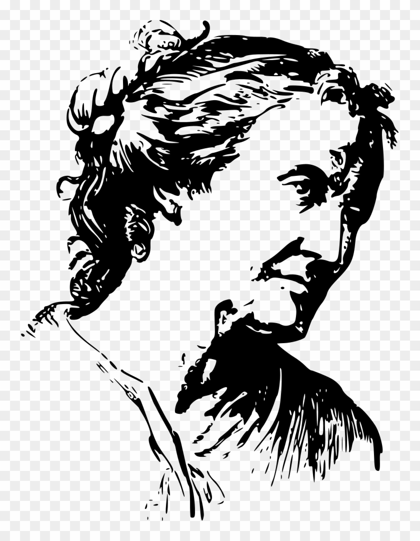 cartoon old woman black and white clipart