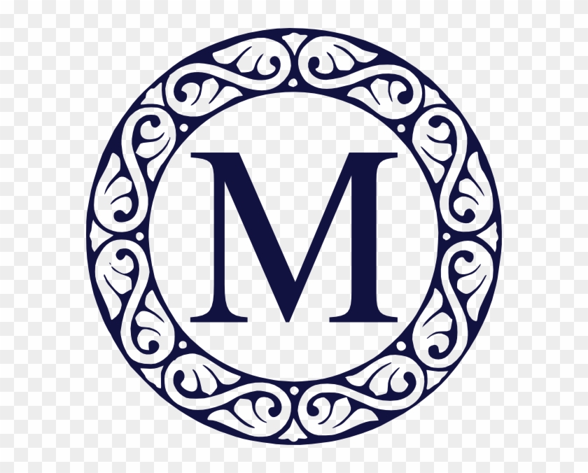 M Circle Blue Clip Art At Clker Fancy Letter T Free Transparent