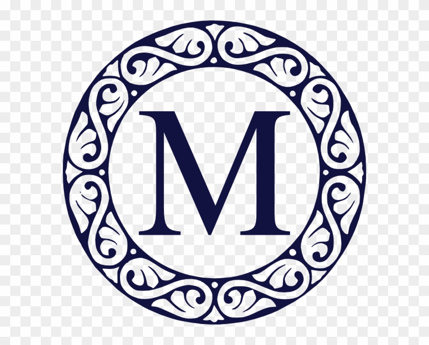 M Circle Blue Clip Art At Clker - Fancy Letter T #489300