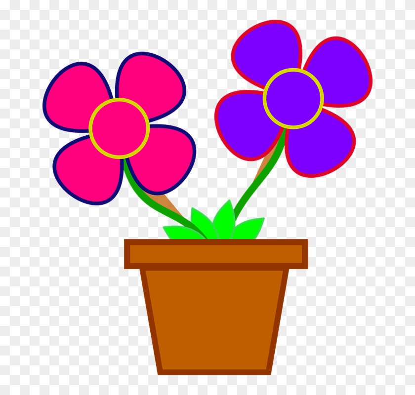 Spring Flowers Graphics 19, Buy Clip Art - Flower In A Pot Cartoon #489599