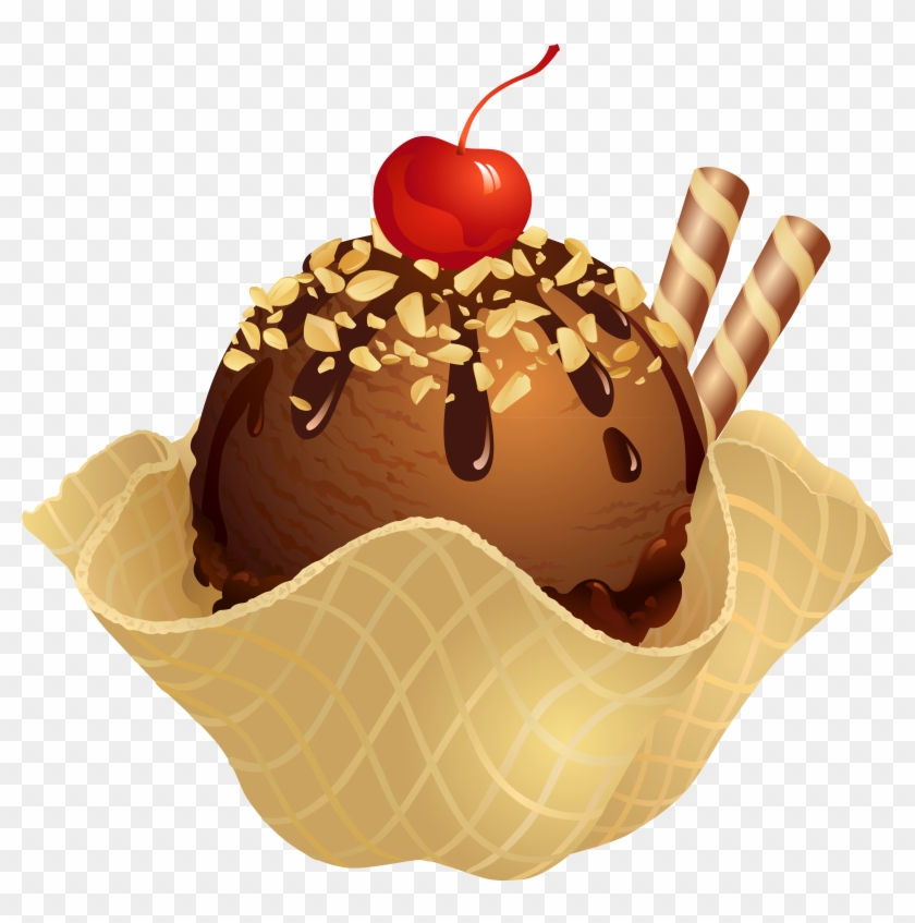 Transparent Chocolate Ice Cream Waffle Basket Png Picture - Chocolate Ice Cream Png #489781