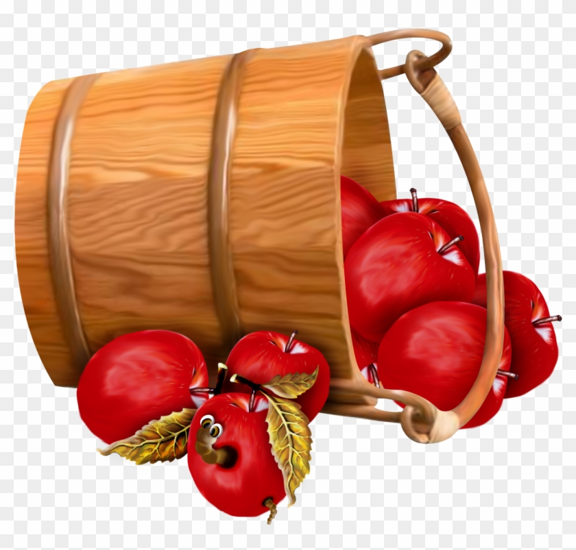 Bucket With Apples Transparent Clipart - Bucket Of Food Clipart #489842