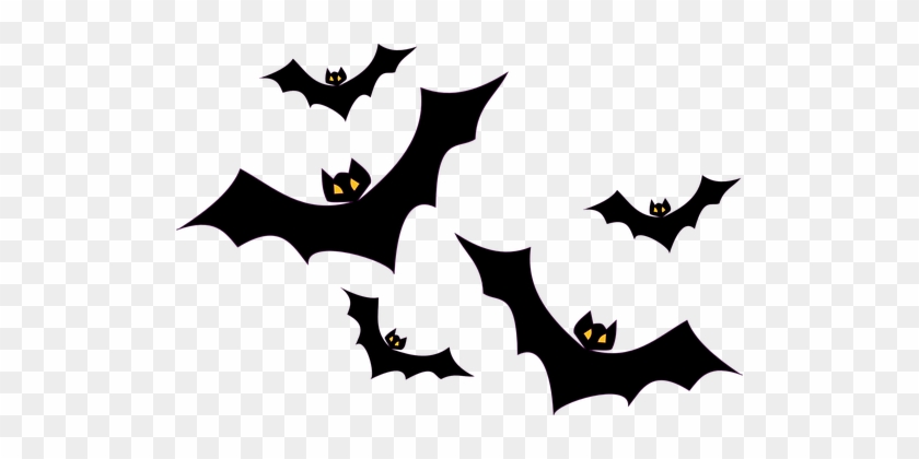 Bats Flying Flight Halloween Black Birds M - Bats Clip Art #489880