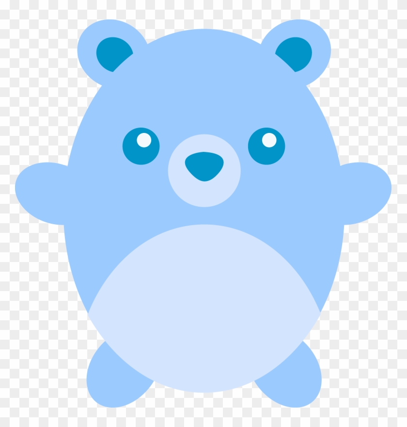Cute Chubby Blue Teddy Bear - Blue Teddy Bear Clipart #489962