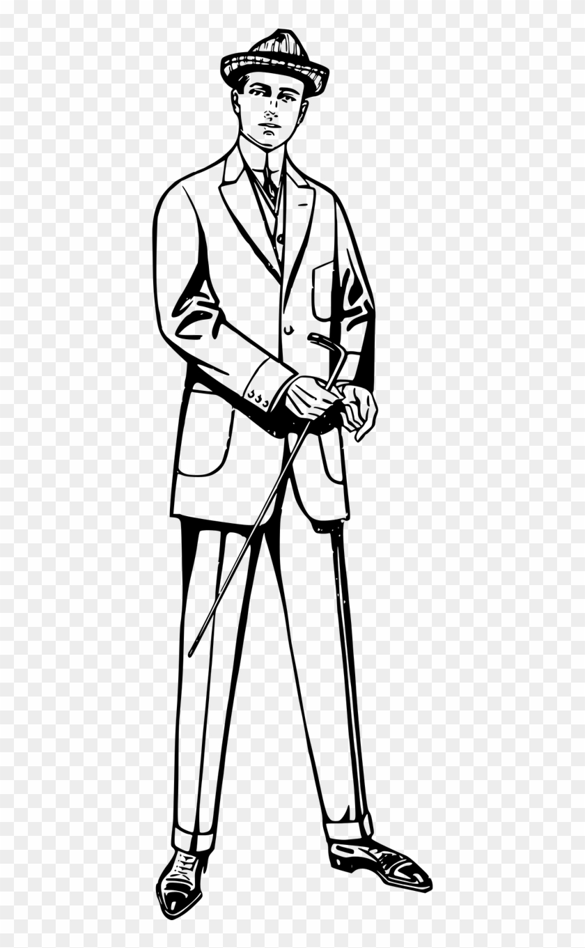 Suit Black And White Clip Art - Black And White Mens Suits Clipart #490304