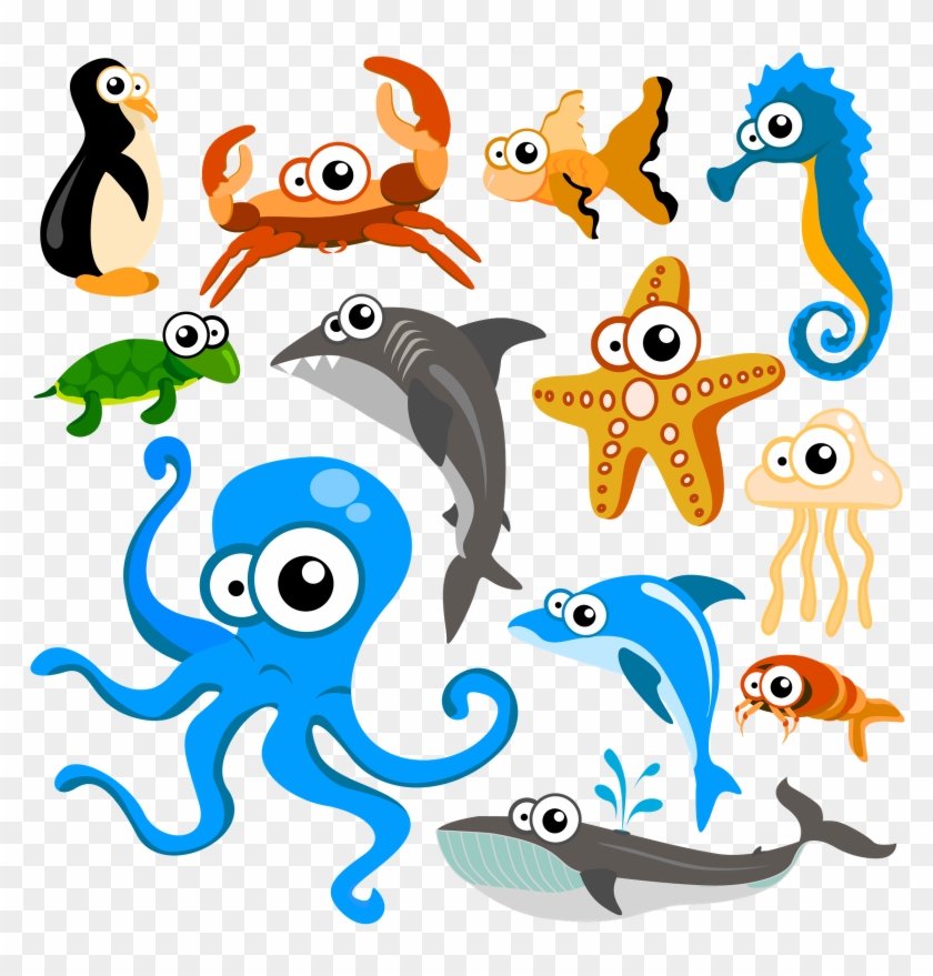 Fundo Do Mar - Cute Ocean Animals Vector #490512
