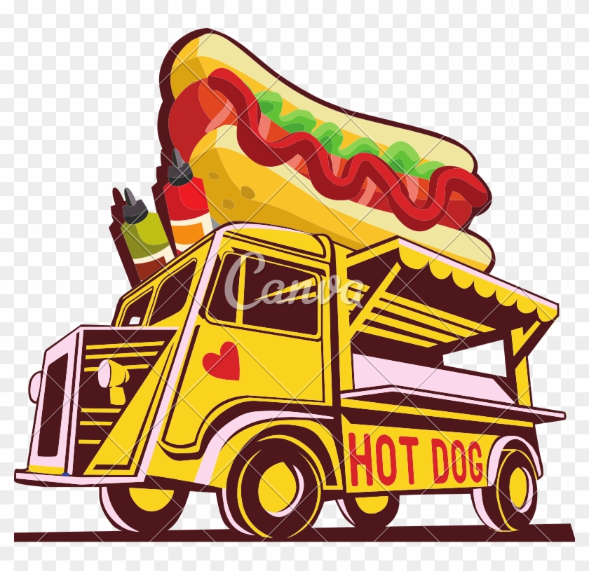 Food Truck Hotdog - Hot Dog Food Truck Logo #490544
