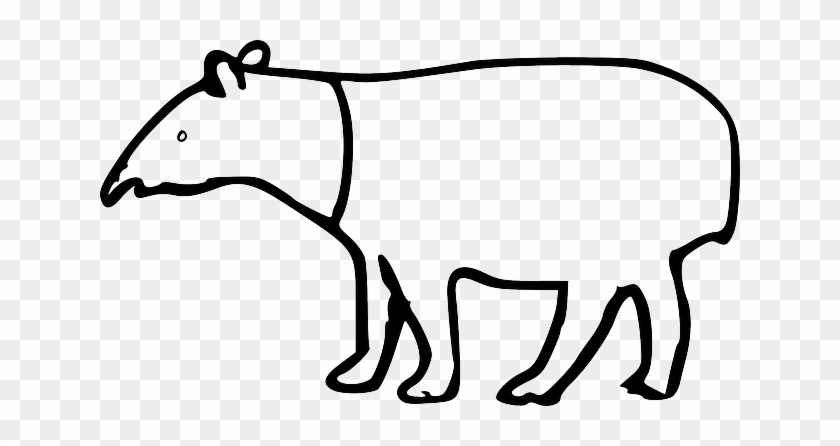 Tapirs Cartoon, Animal, Pages, Para, Malayan, Tapir, - Dibujo De Una Danta #490687