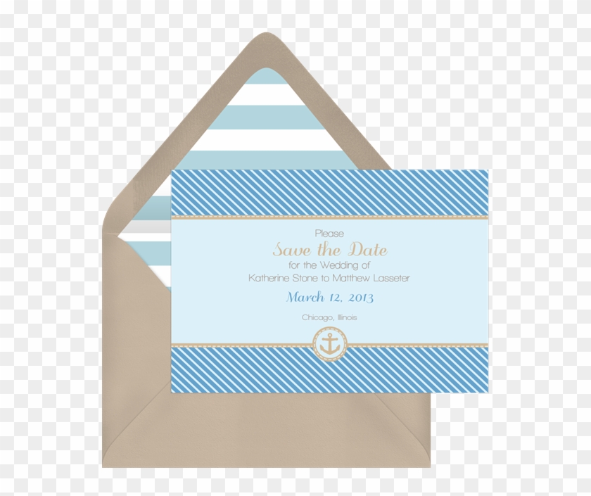 Anchor And Stripes Save The Date In Blue - Envelope #490841