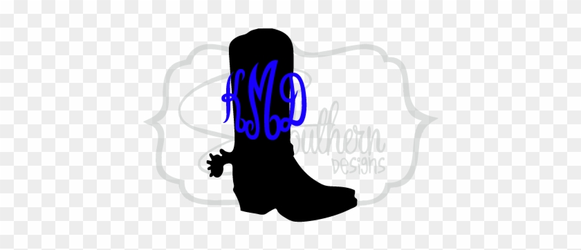 Cowgirl Boot Monogram - Shoe Vector #490842
