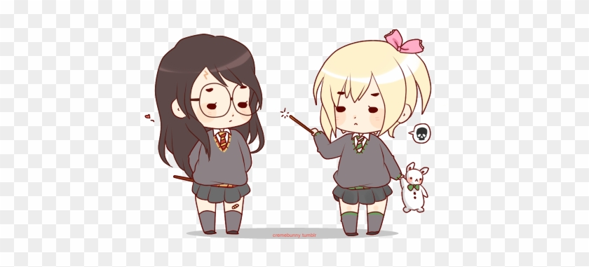 Cremebunny 413 118 Chibi Genderbend Drarry By Cremebunny - Tsundere Harry Potter #491063