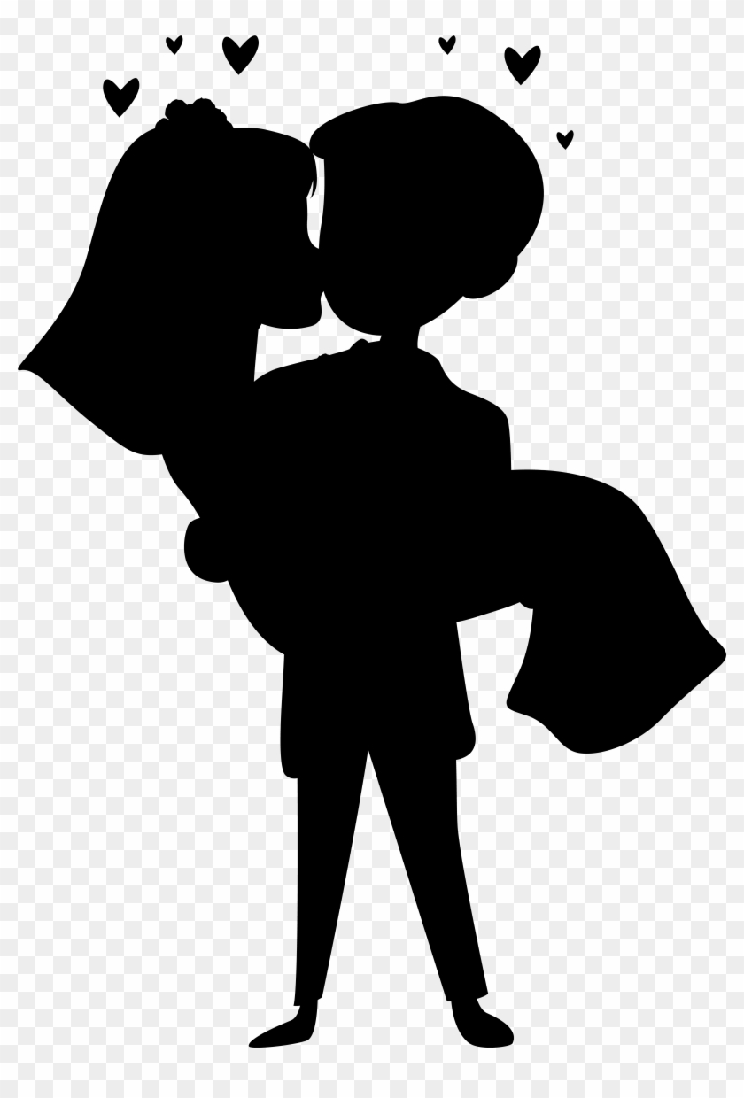 Wedding Love Couple Silhouettes Clip Art - Couple Png #491080