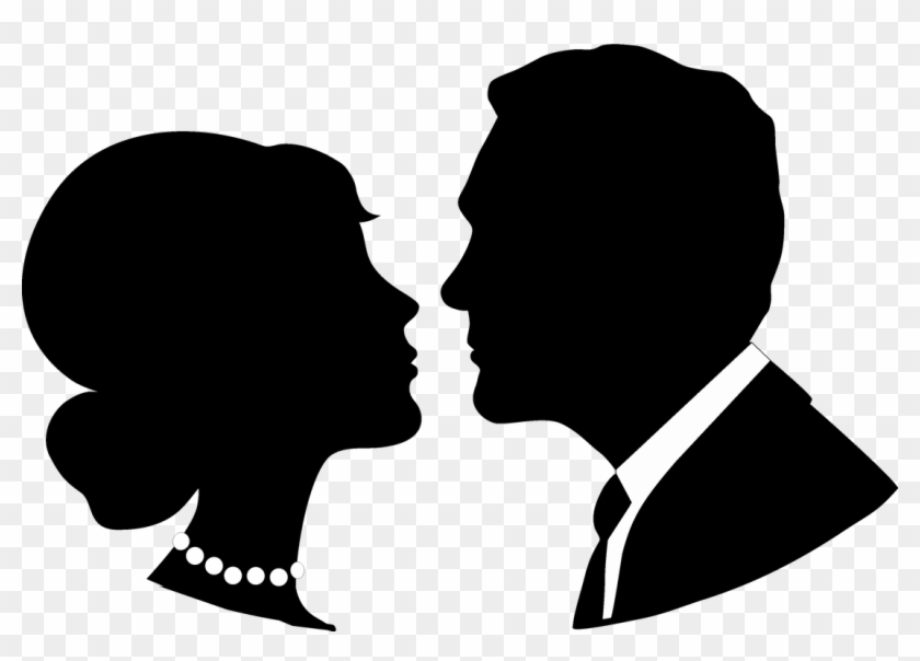 Groom Clipart Face - Bride Face Silhouette Png #491119