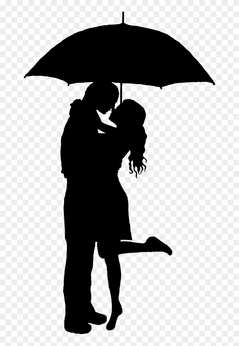 Pix For > Silhouette Kissing Under Umbrella - Couple Under Umbrella Silhouette #491124