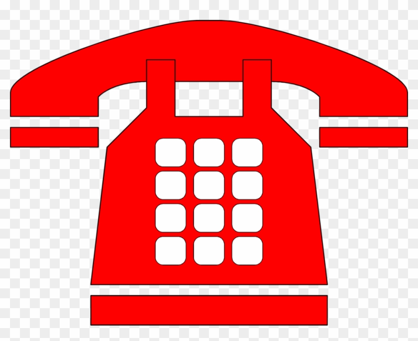 Phone Clipart Illustration - Red Telephone Clipart #491342