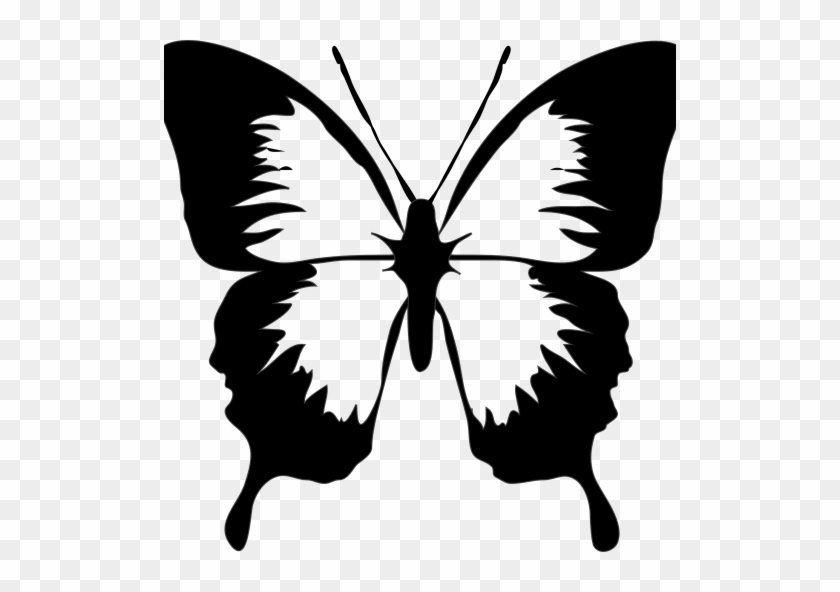 Cropped Butterfly Clip Art Black And White Nteeb9gta - Butterfly Clip Art #491385