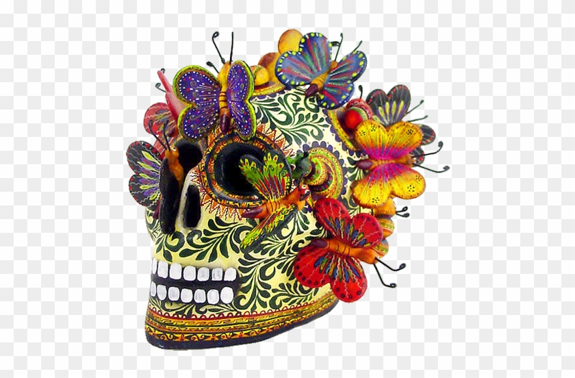 Alfonso Castillo Skull <> Izucar De Matamoros Multicolored - Day Of The Dead Skulls Artwork #491425