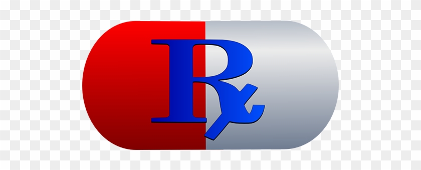 Red White Capsule Blue Rx Clip Art Image - Capsule Rx Logo #491479